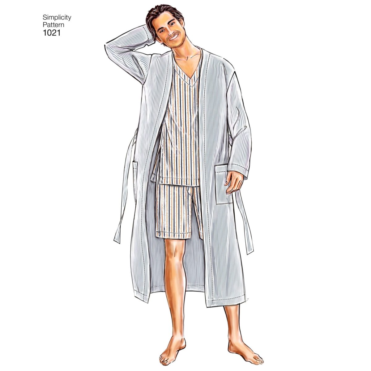 Simplicity Sewing Pattern 1021 Men's Classic Pyjamas & Robe