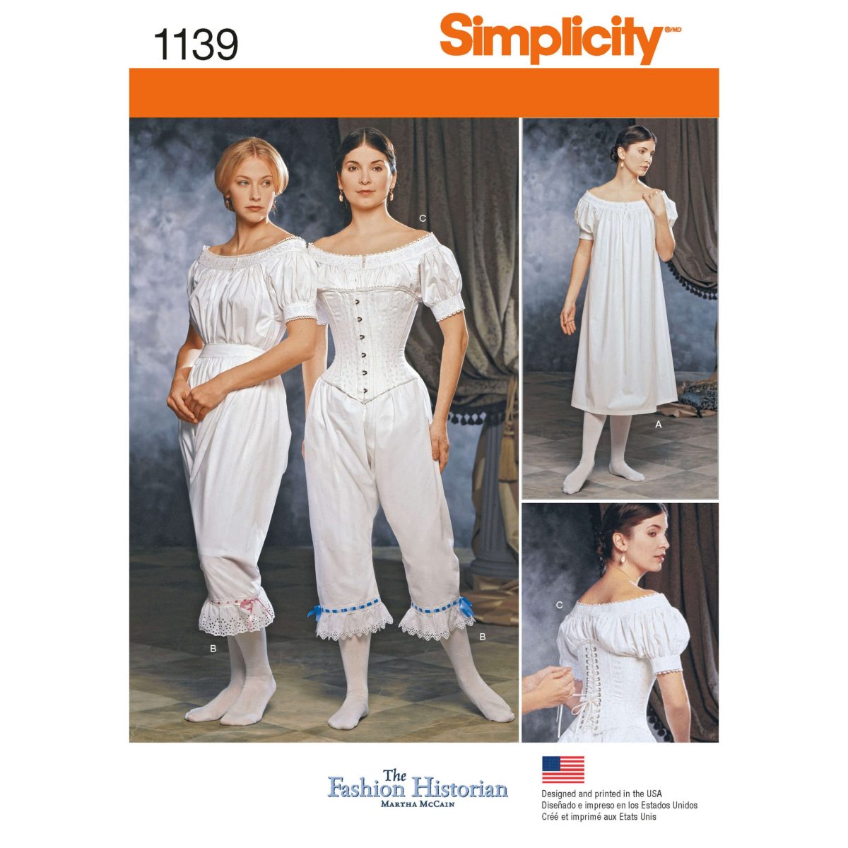 Simplicity Sewing Pattern 1139 Misses' Civil War Undergarments