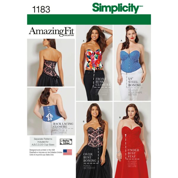 Simplicity Sewing Pattern 1183 Misses' and Plus Size Corsets