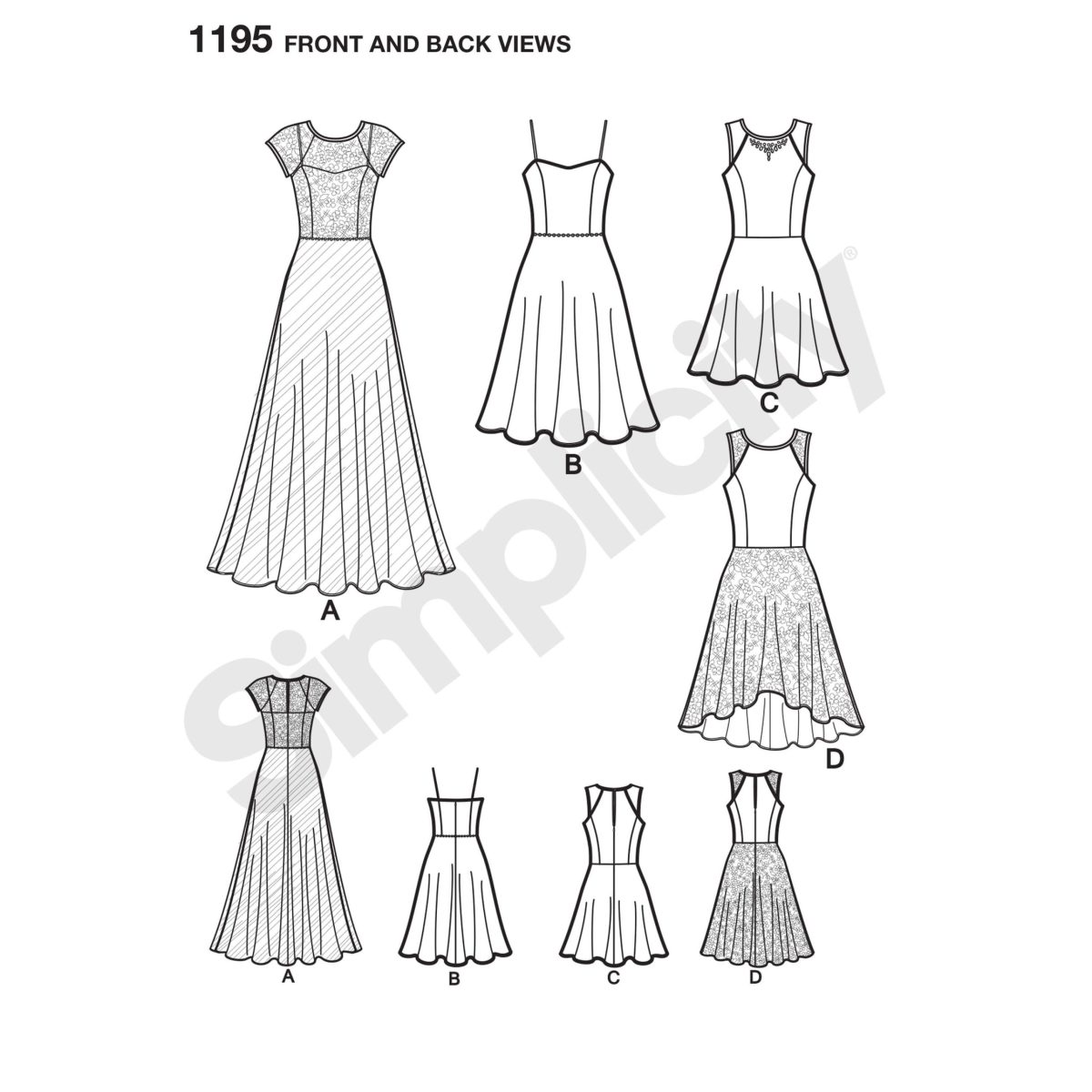 Simplicity Sewing Pattern 1195 Misses and Miss Petite Special Occasion Dress