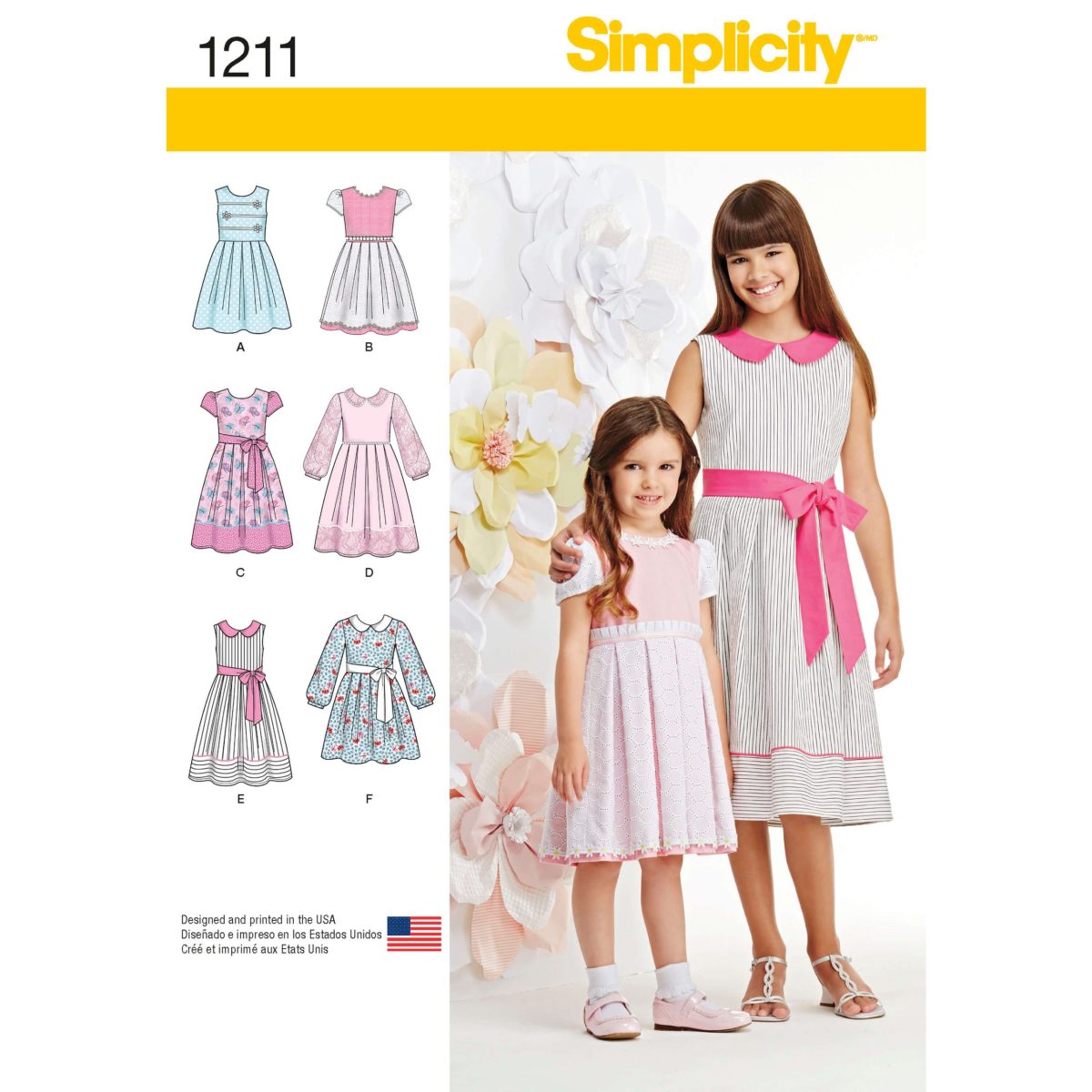 Simplicity Sewing Pattern 1211 Child's and Girls' Dress in two lengths