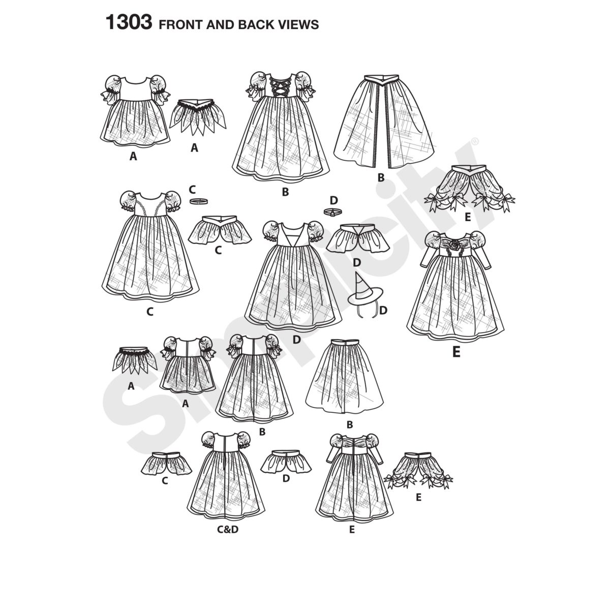 Simplicity Sewing Pattern S1303 Toddlers' and Child's Costumes