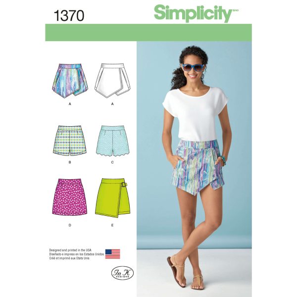 Simplicity Sewing Pattern 1370 Misses' Shorts, Skort and Skirt