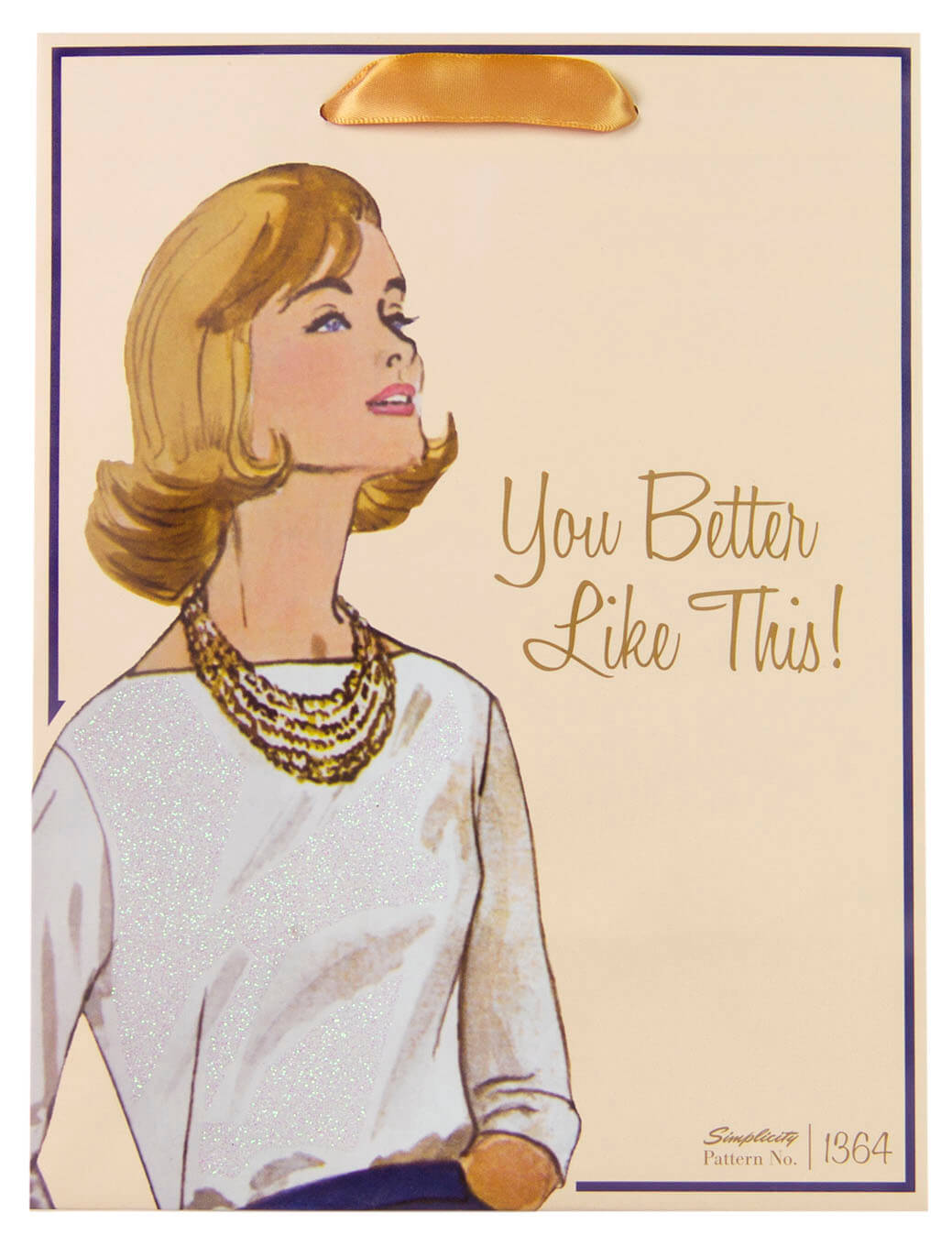 SIMPLICITY VINTAGE GLITTER GIFT BAG WITH RIBBON HANDLES Sewdirect