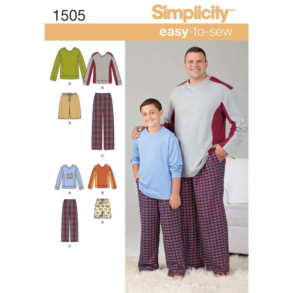 Simplicity Sewing Pattern 1505 Husky Boys' & Big & Tall Men's Tops and Trousers