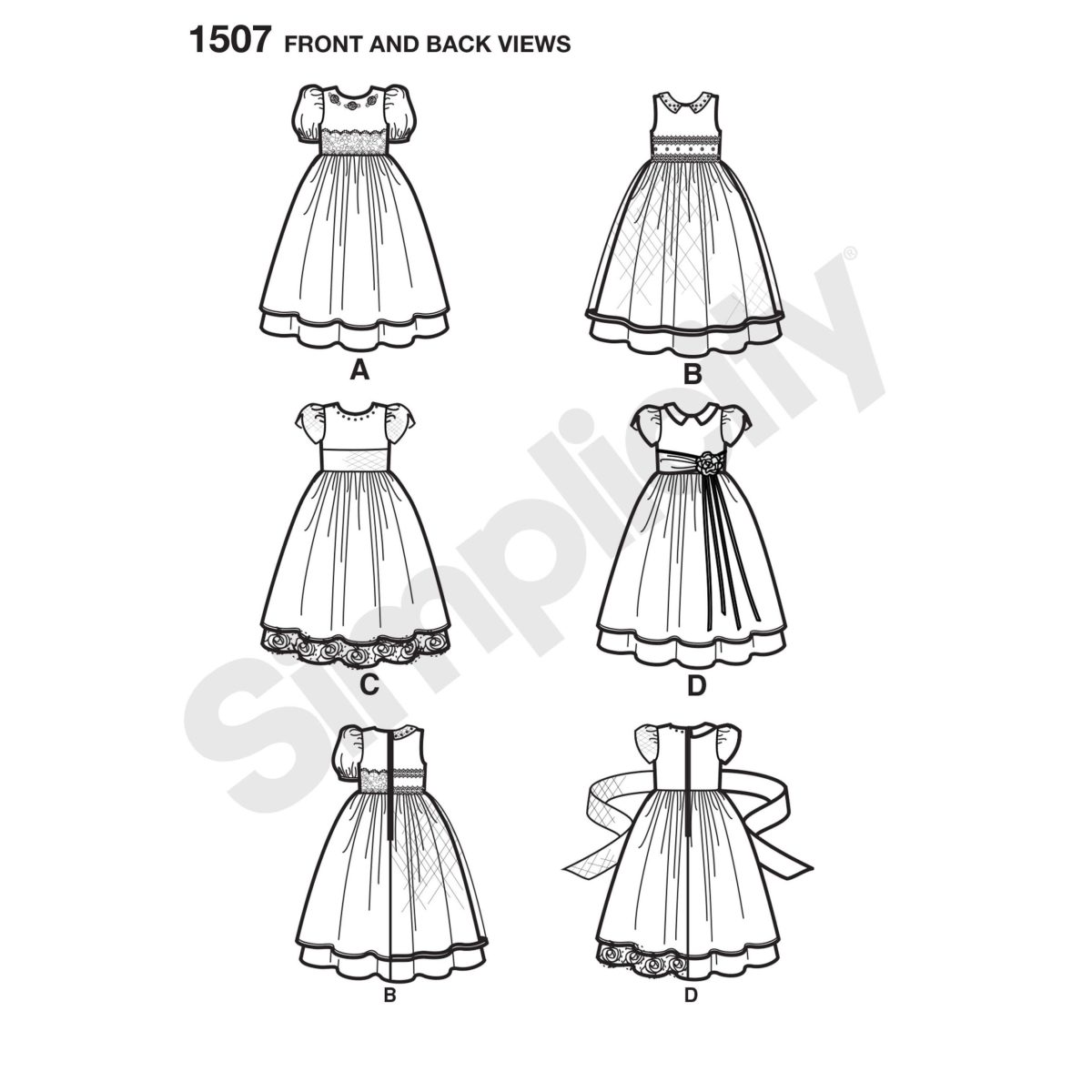 Simplicity Sewing Pattern 1507 Toddlers' and Child's Special Occasion Dress