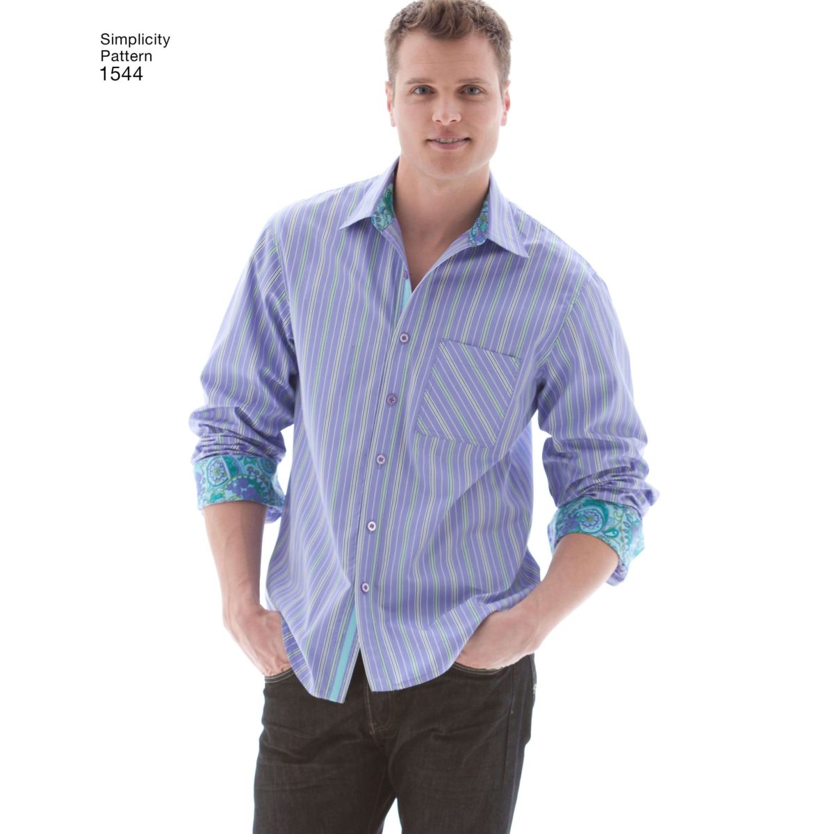 Simplicity Sewing Pattern 1544 Men's Shirt with Fabric Variations