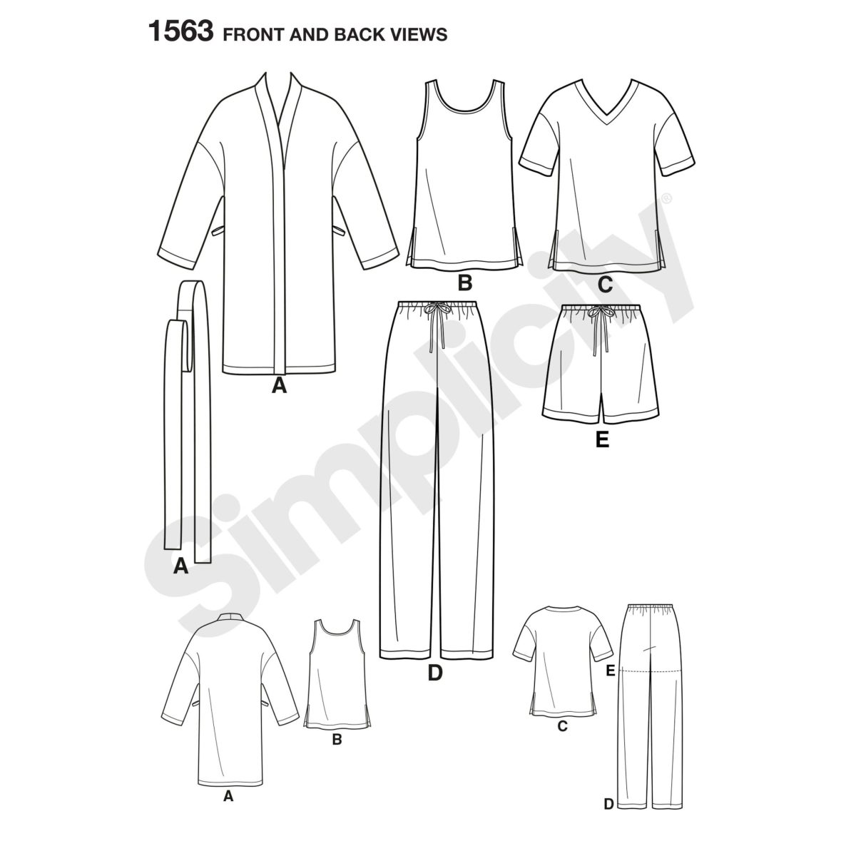Simplicity Sewing Pattern 1563 Misses' Men's and Teens' Sleepwear