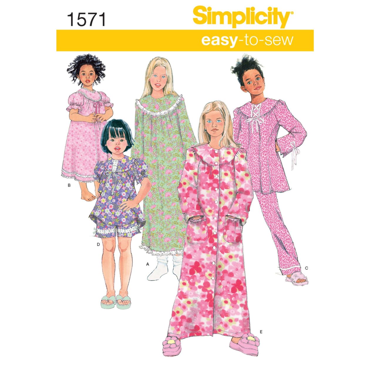 Simplicity Sewing Pattern 1571 Child's and Girl's Loungewear Separates