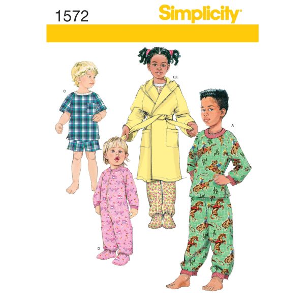 Simplicity Sewing Pattern 1572 Toddlers' and Child's Sleepwear and Robe
