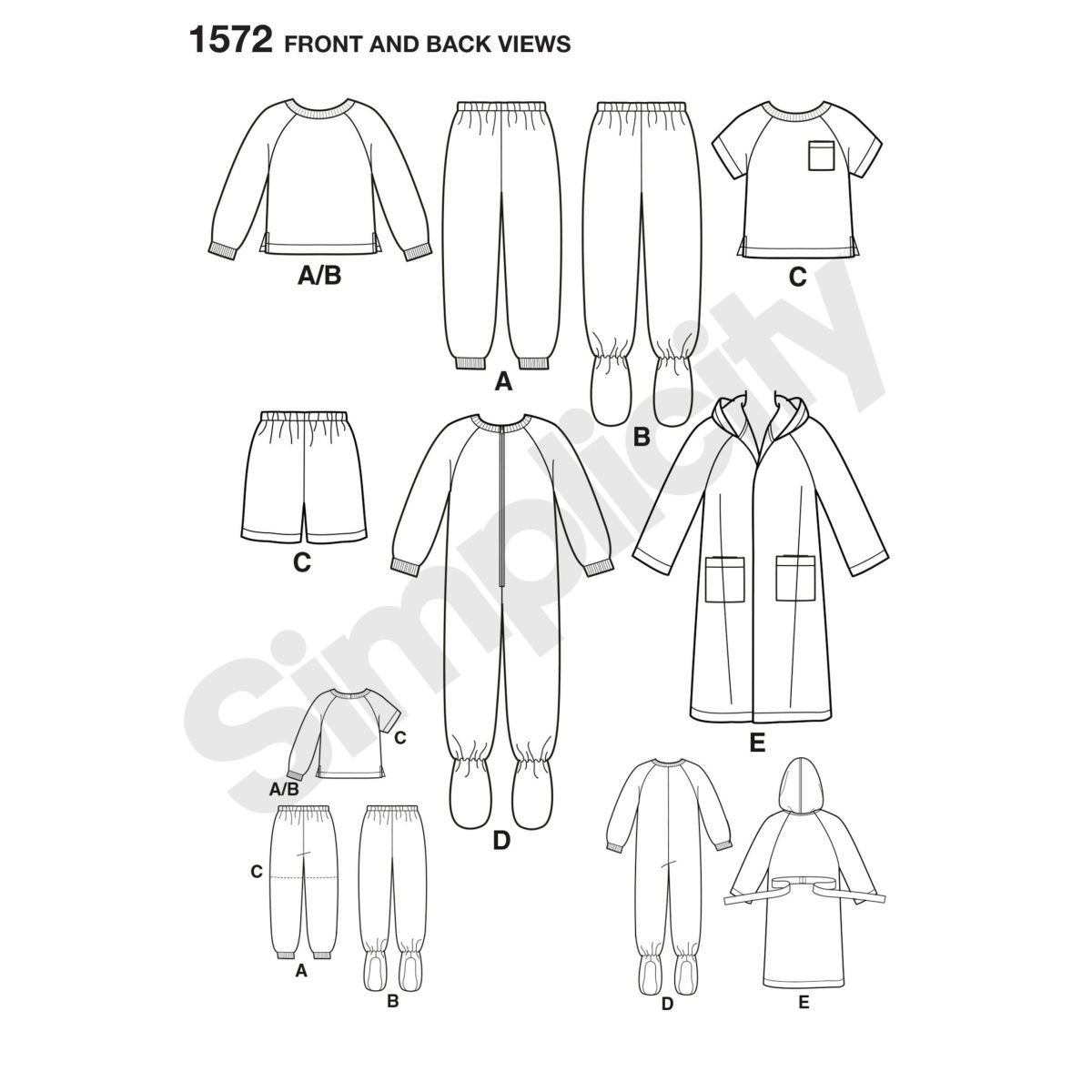 Simplicity Sewing Pattern 1572 Toddlers' and Child's Sleepwear and Robe