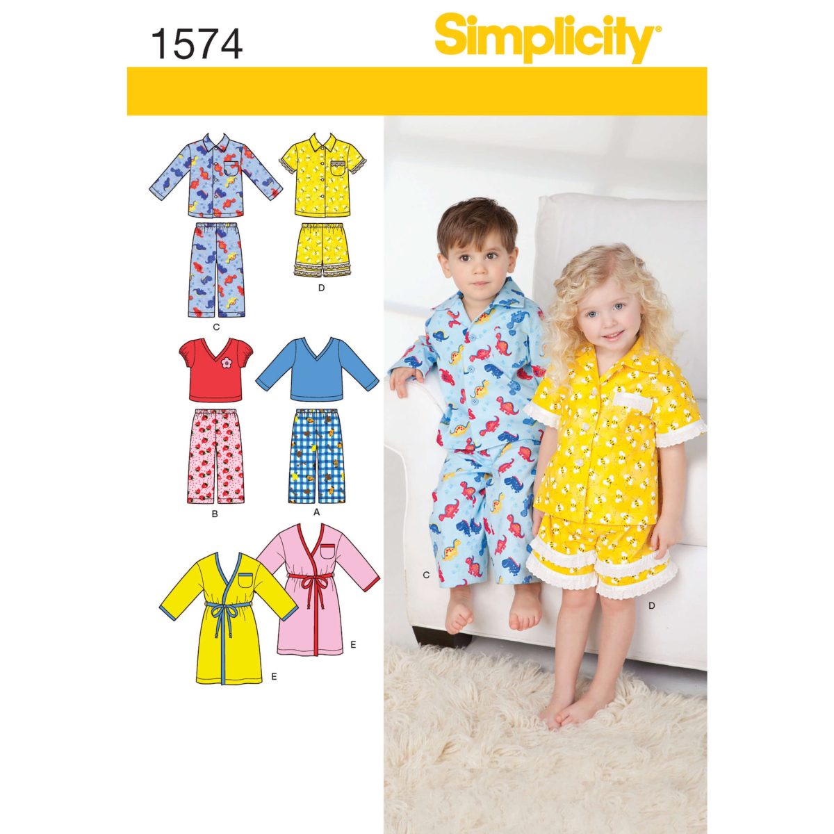 Simplicity Sewing Pattern 1574 Toddlers' Loungewear
