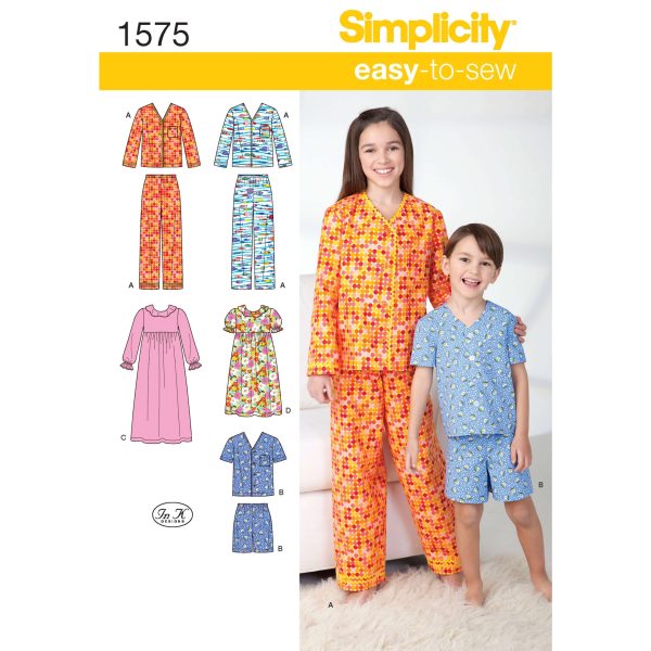 Simplicity Sewing Pattern 1575 Child's, Girl's and Boy's Loungewear