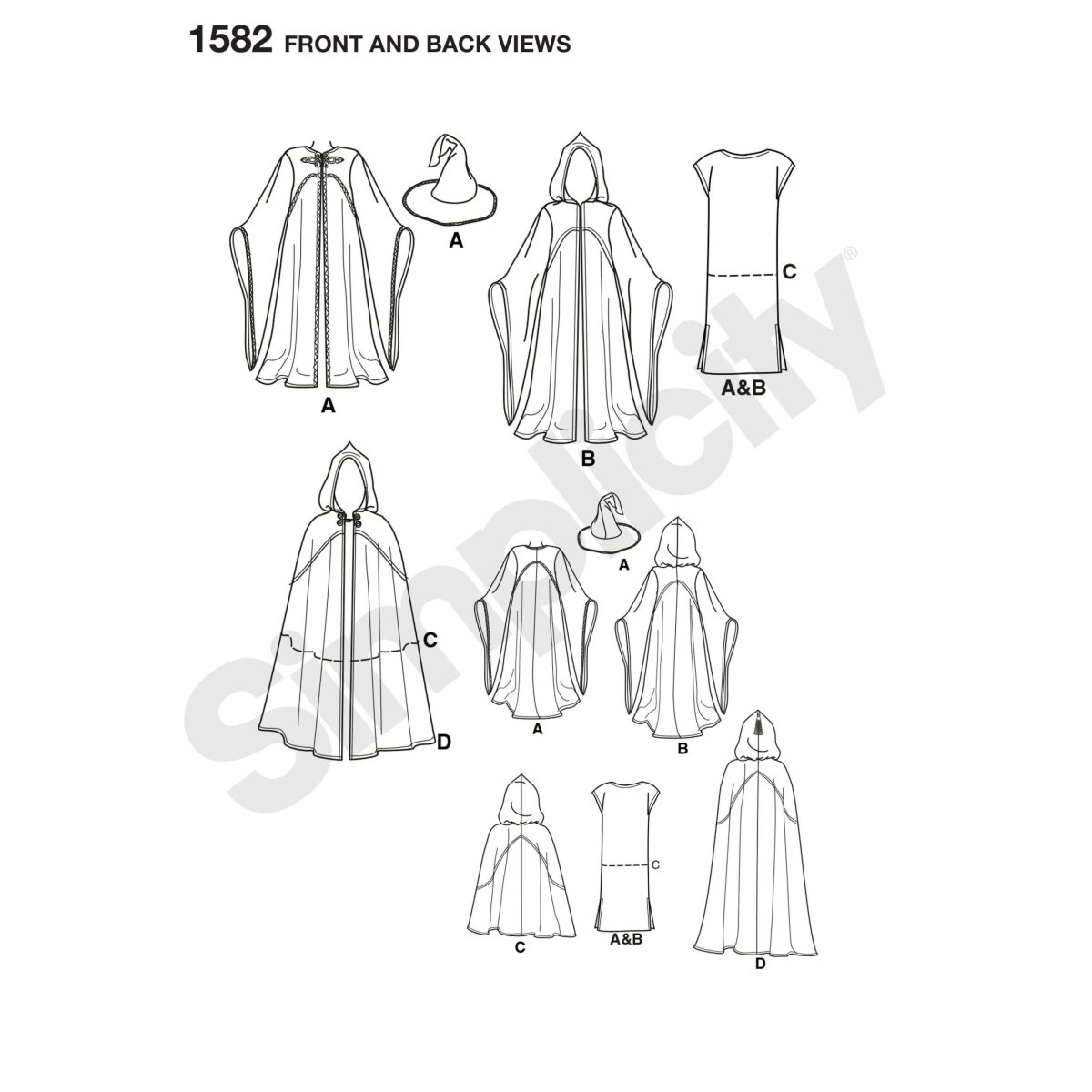 Simplicity Sewing Pattern 1582 Misses, Men and Teen Costumes