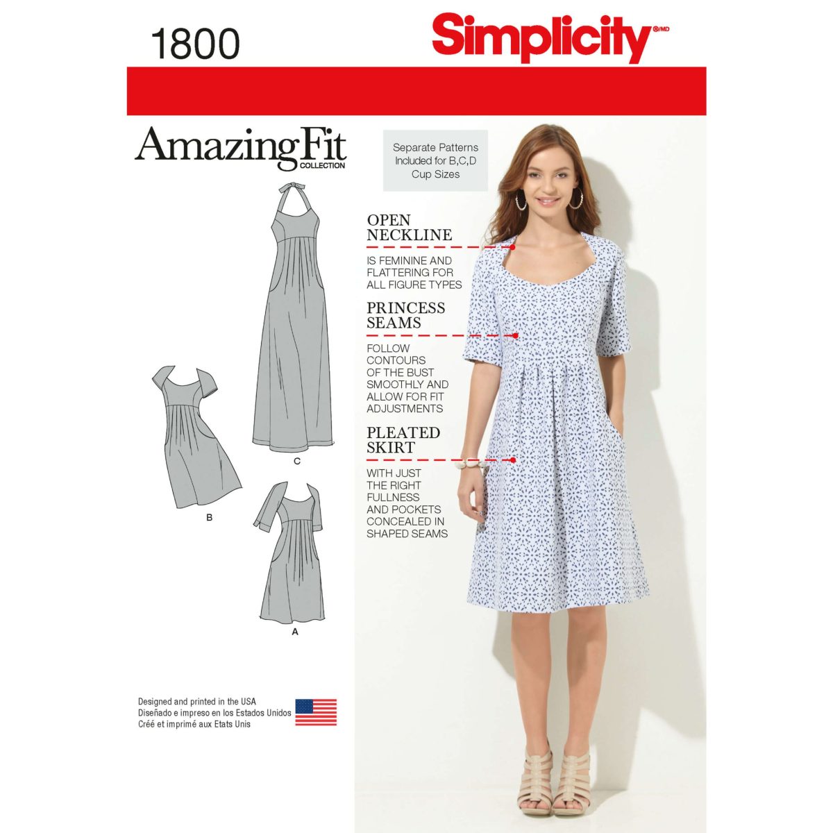 Simplicity Sewing Pattern 1800 Misses' & Plus Size Amazing Fit Dresses