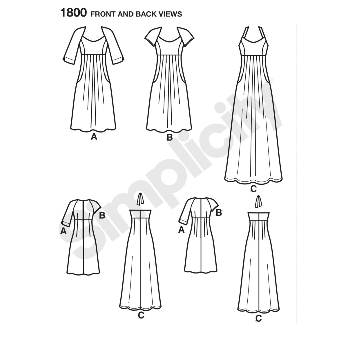 Simplicity Sewing Pattern 1800 Misses' & Plus Size Amazing Fit Dresses