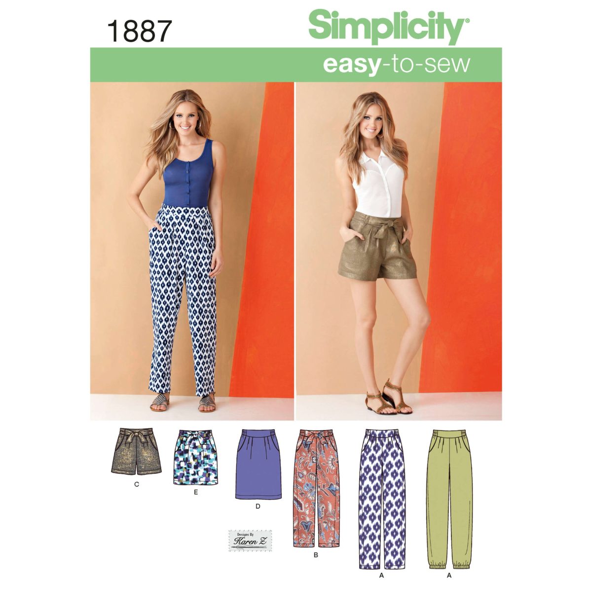Simplicity Sewing Pattern 1887 Misses' Trousers & Skirts
