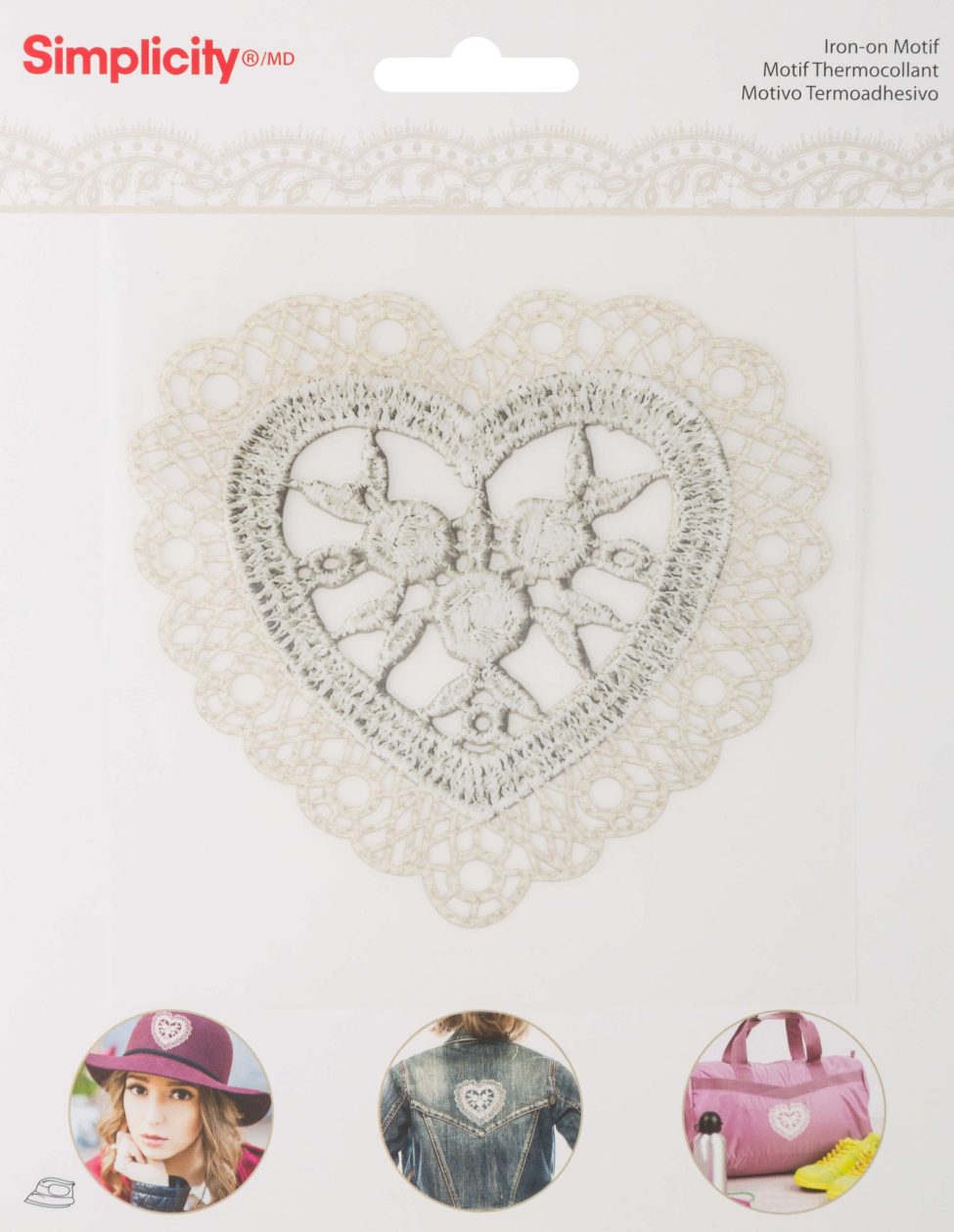 LARGE DOILY EFFECT HEART - WHITE