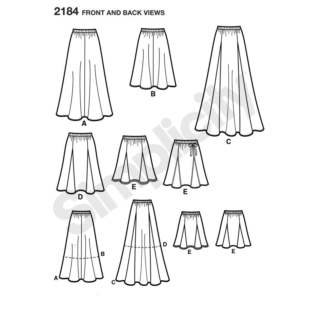 Simplicity Sewing Pattern 2184 Misses' Skirts