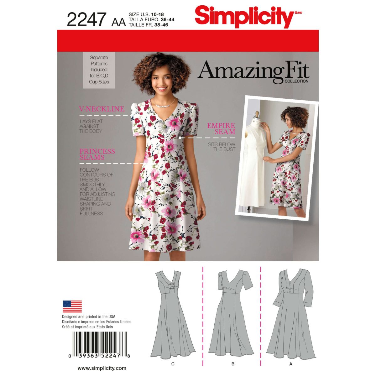 Simplicity Sewing Pattern 2247 Misses' & Plus Size Amazing Fit Dresses