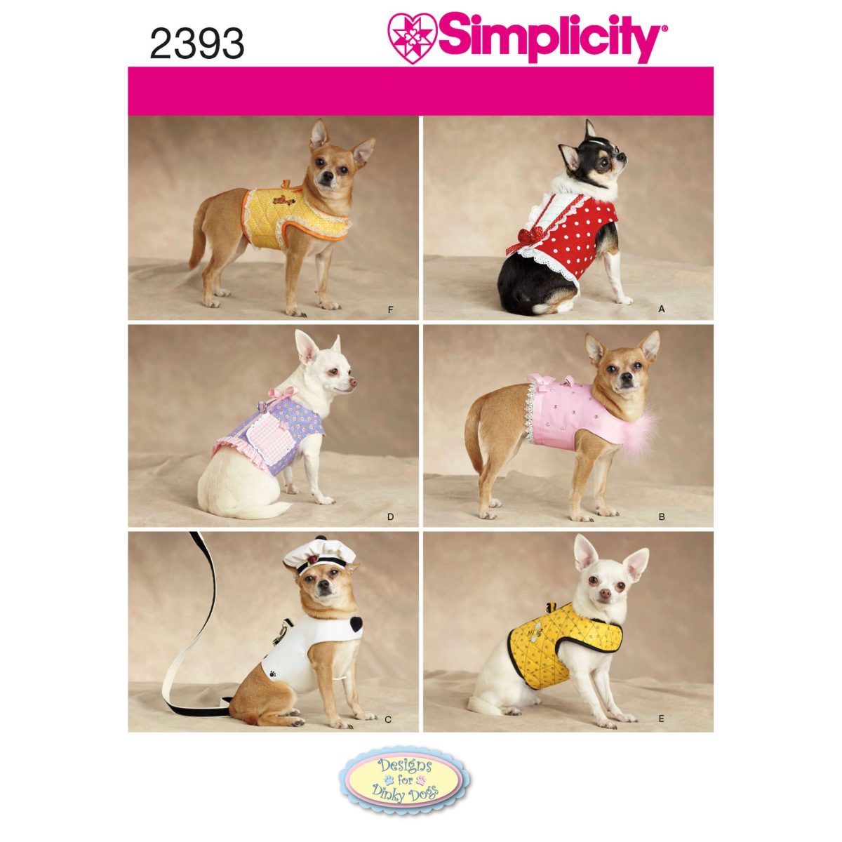 Simplicity Sewing Pattern 2393 Dog Clothes