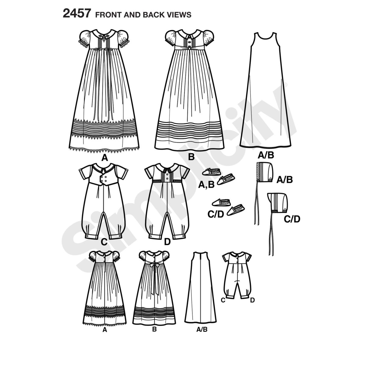 Simplicity Sewing Pattern 2457 Babies' Special Occasion