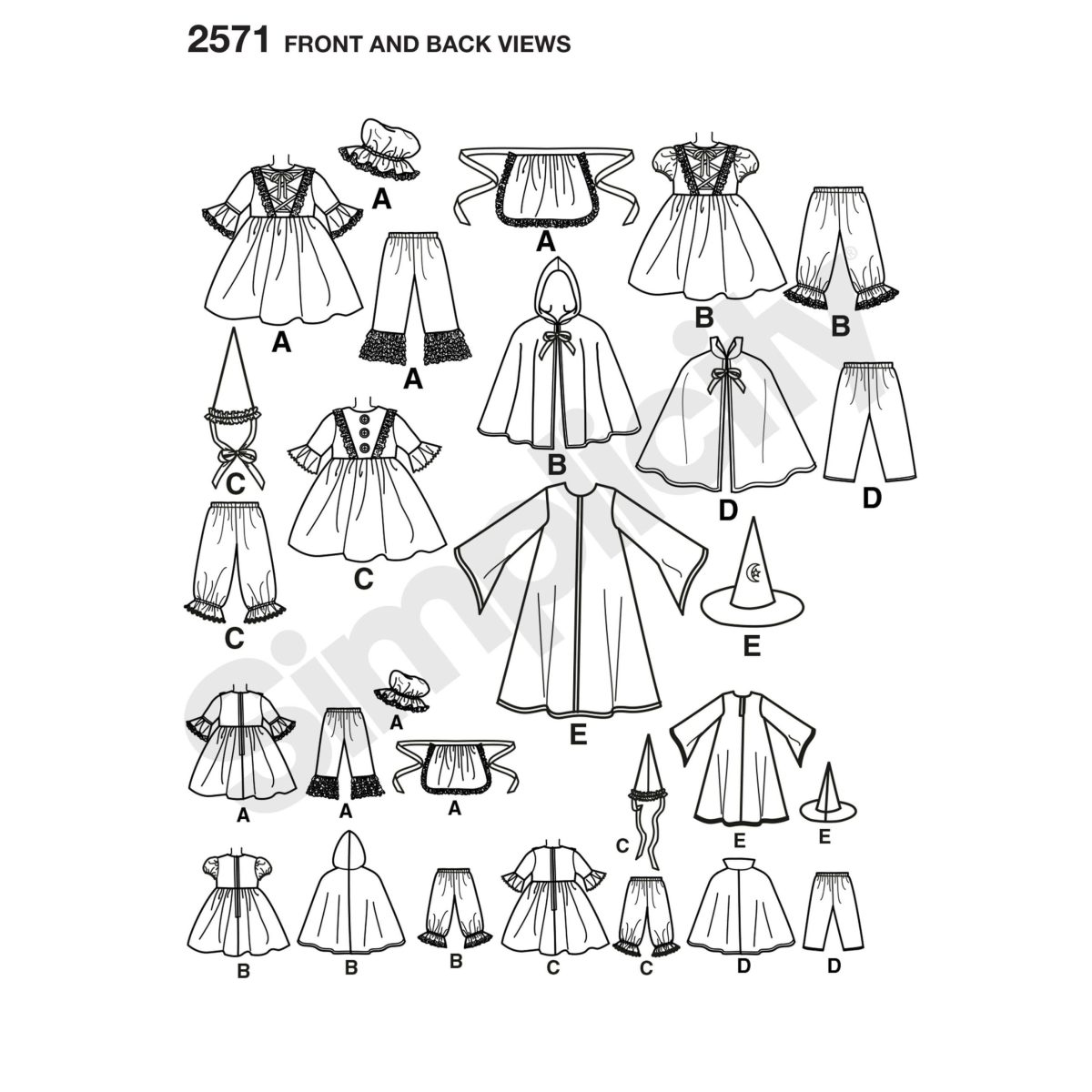 Simplicity Sewing Pattern 2571 Toddler Costumes
