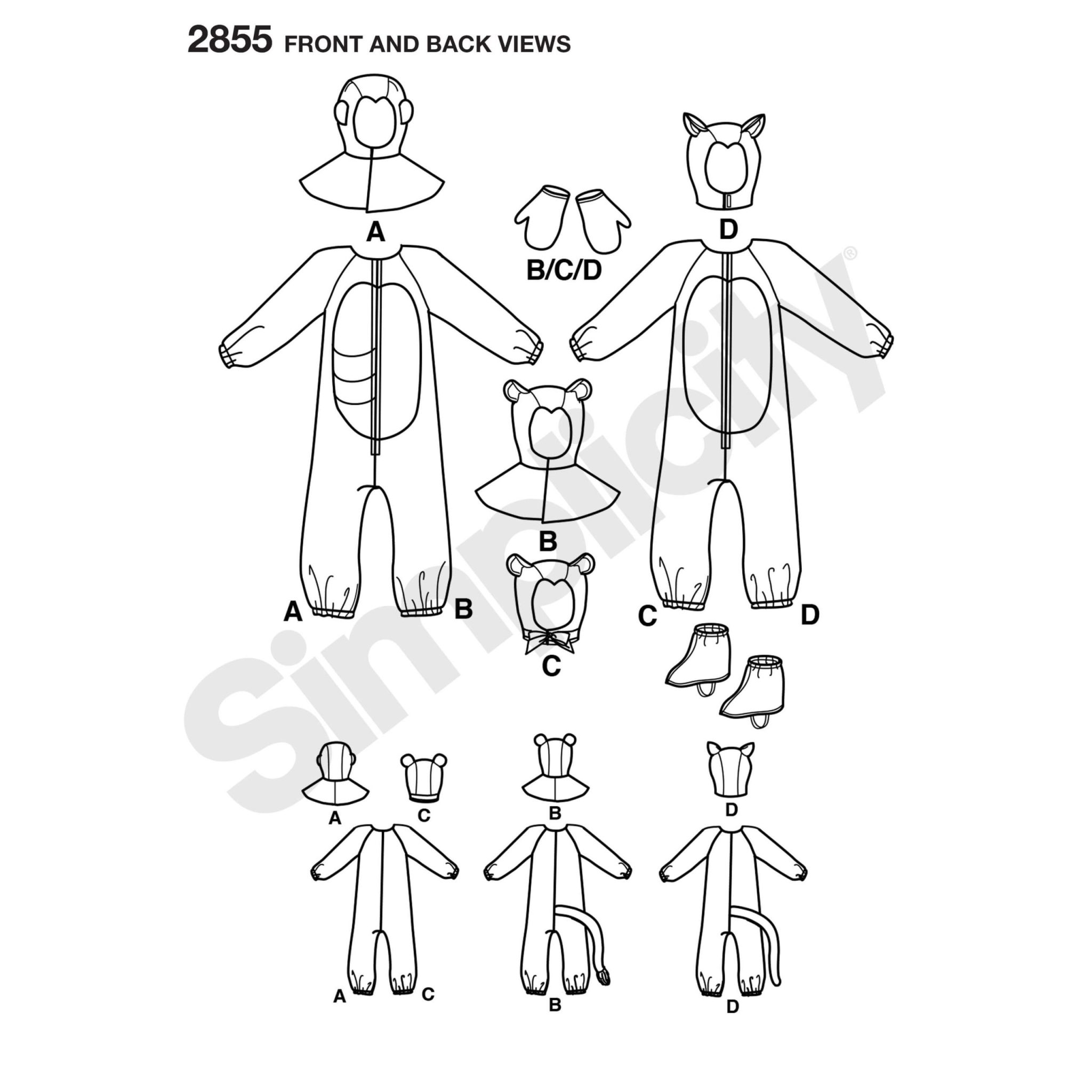 Simplicity Sewing Pattern 2855 Child, Boy & Girl Costumes - Sewdirect