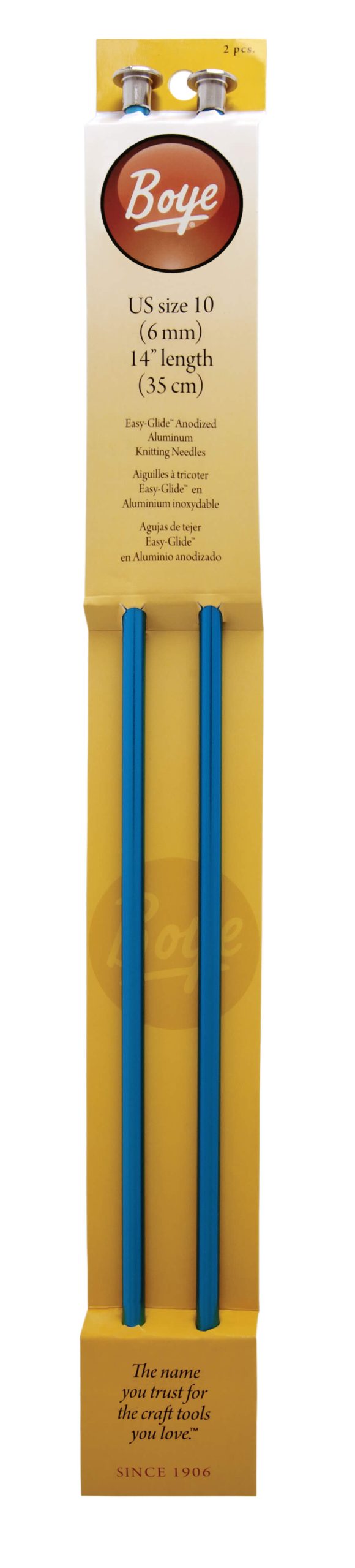 14" / 35CM ALUMINIUM STRAIGHT NEEDLES SZ 10 / 6MM