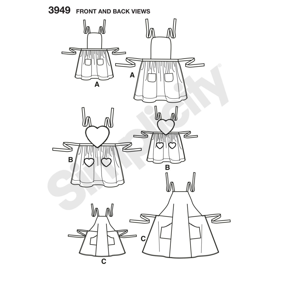 Simplicity Sewing Pattern 3949 Aprons
