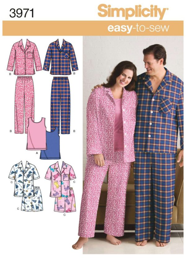 S3971 Women's & Men's Plus Size Sleepwear and Pyjamas