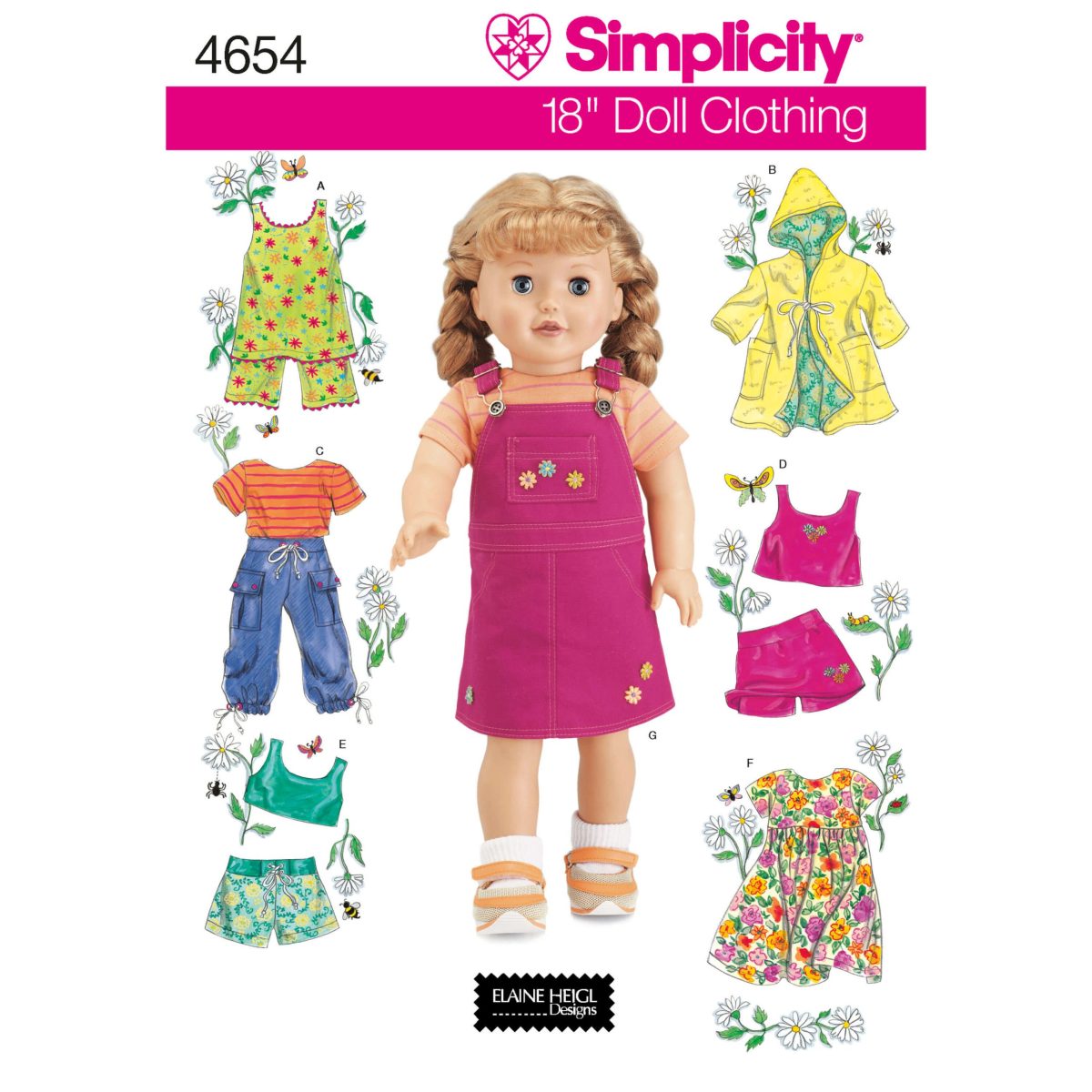 Simplicity Sewing Pattern 4654 Doll Clothes