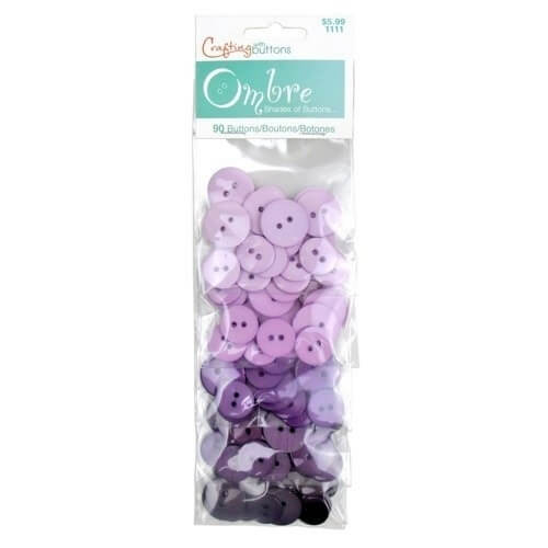 Ombre 90 Button Shade Pack - 5 Shades of Lilac & Purple 16mm / 19mm Buttons