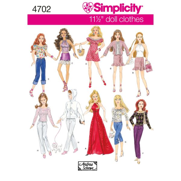 Simplicity Sewing Pattern 4702 Doll Clothes