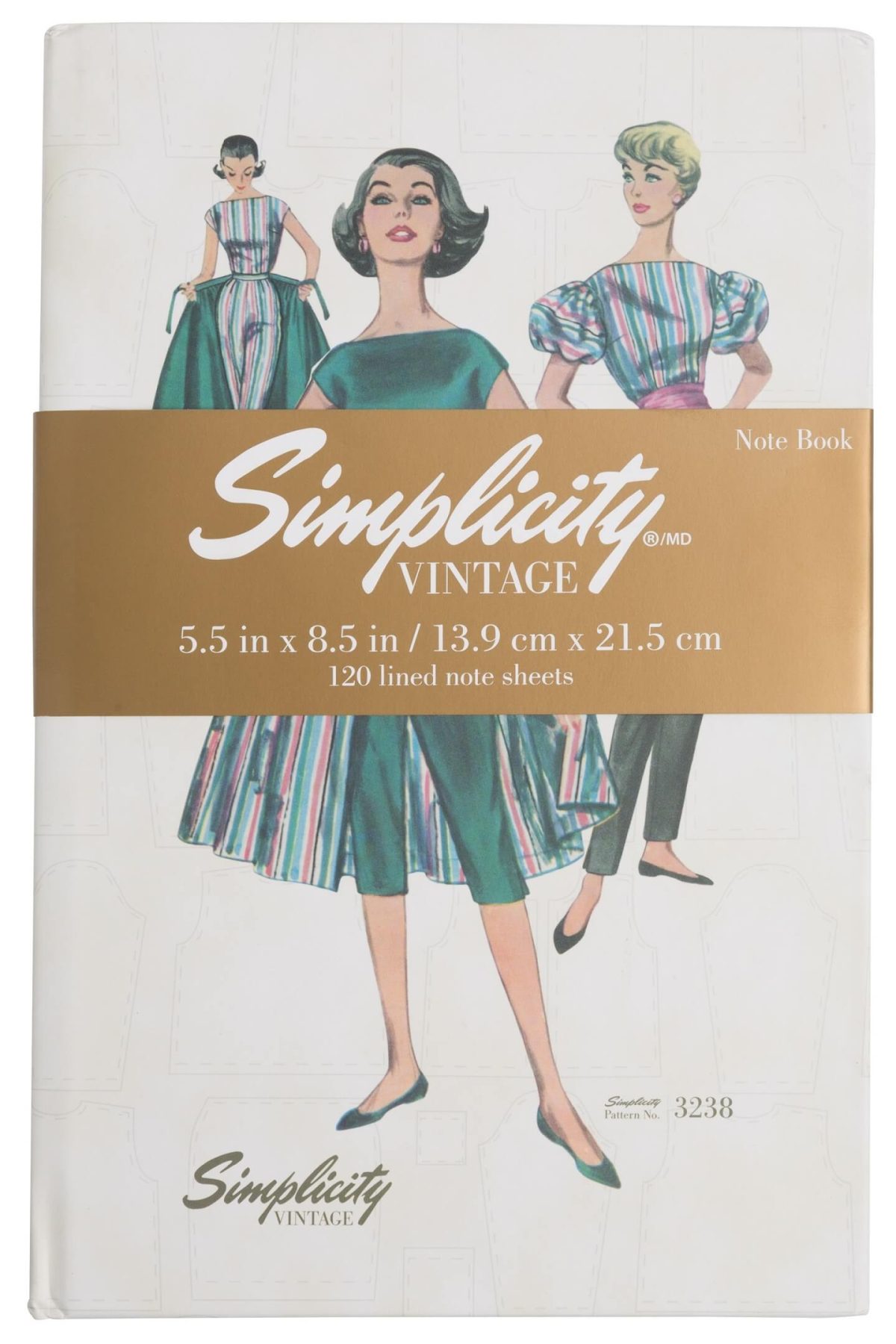 SIMPLICITY VINTAGE HARDCOVER LINED NOTEBOOK - PATTERNS 1605 3238