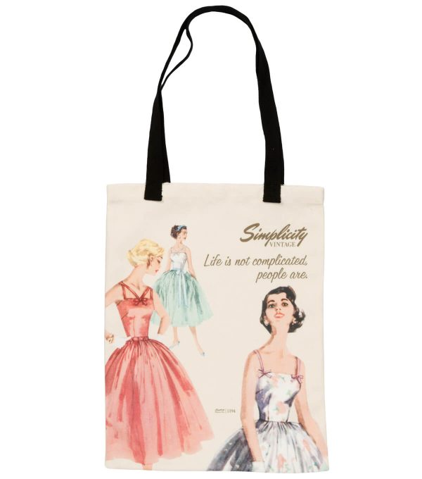 SIMPLICITY VINTAGE CANVAS SHOULDER TOTE - LIFE