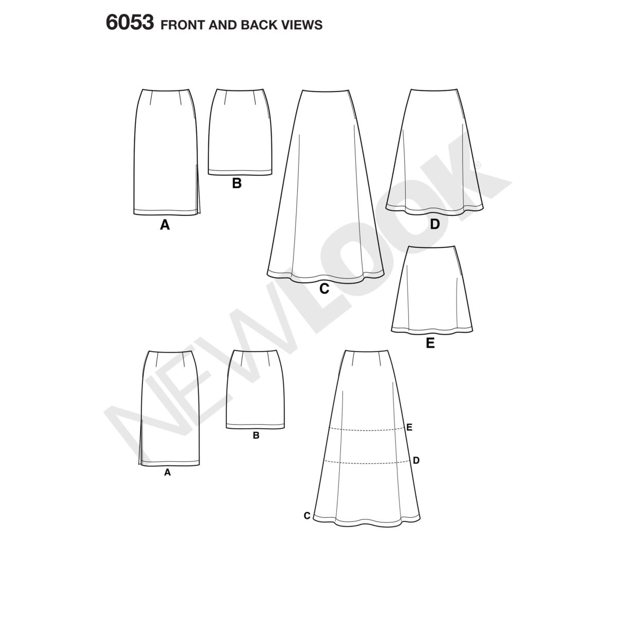 New Look Sewing Pattern N6053 Misses' Skirts