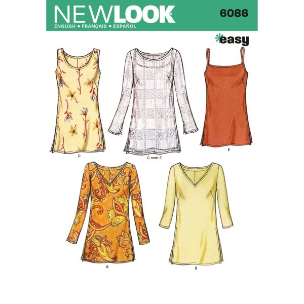 New Look Sewing Pattern N6086 Misses' Tops