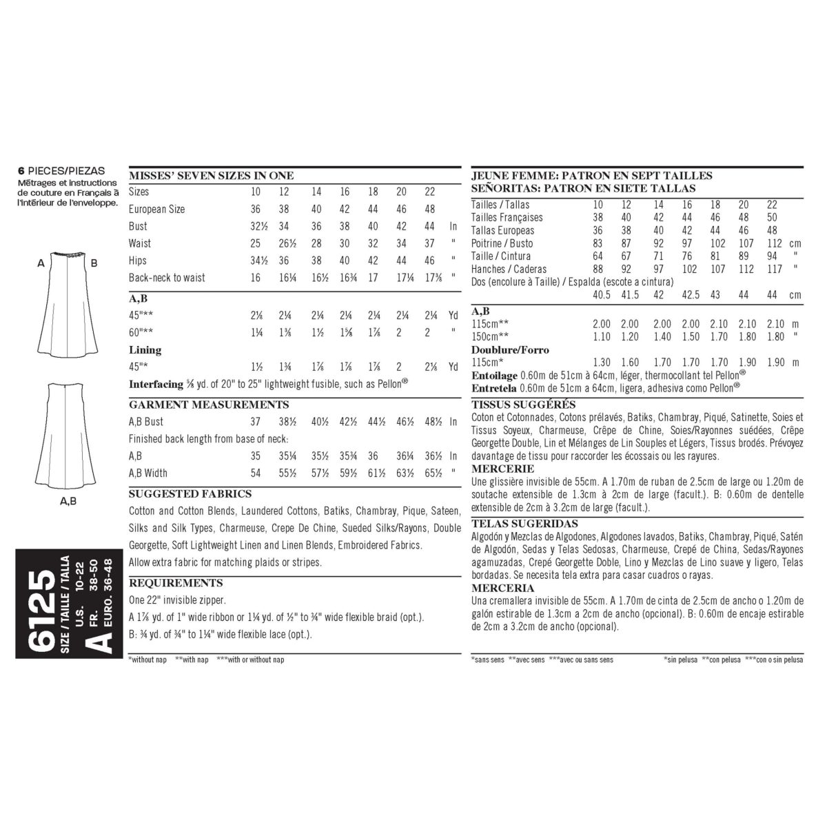 New Look Sewing Pattern N6125 Misses' Dress