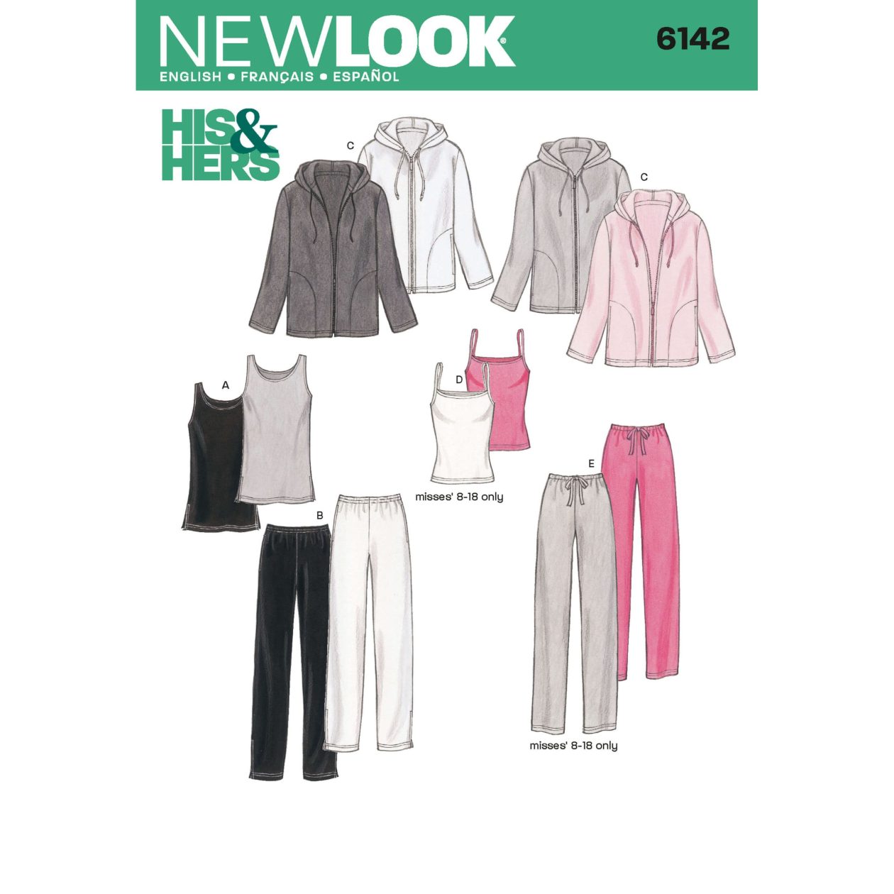 New Look Sewing Pattern N6142 Misses'/Men's Separates