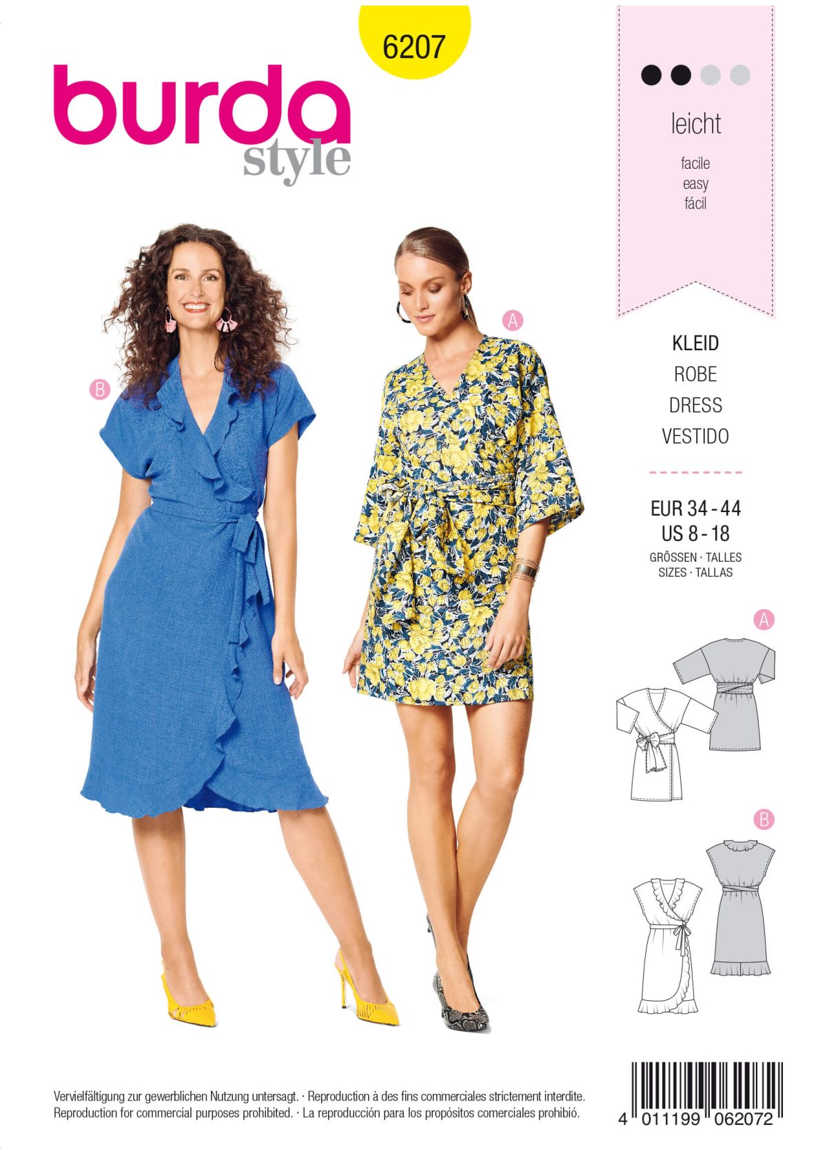 Burda Style Pattern 6207 Misses' Pull-On Dresses With Variations