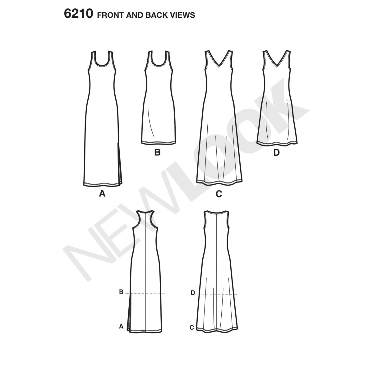 New Look Sewing Pattern N6210 Misses' Knit Dress in Two Lengths