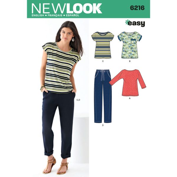 New Look Sewing Pattern N6216 Misses' Knit Tops and Trousers
