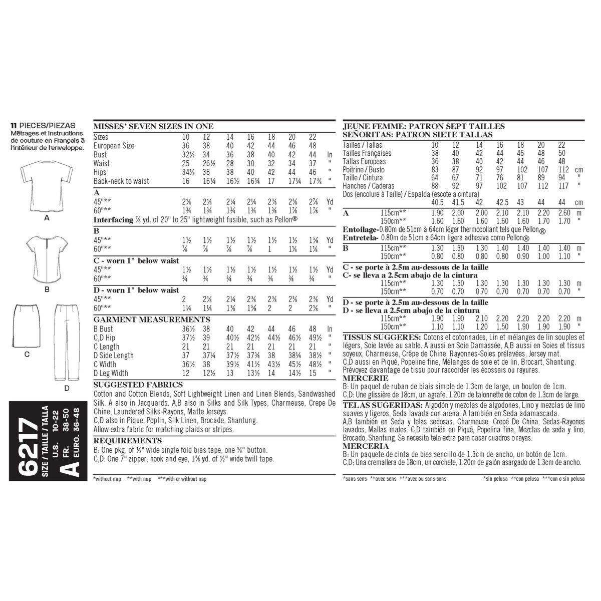 New Look Sewing Pattern N6217 Misses' Coordinates