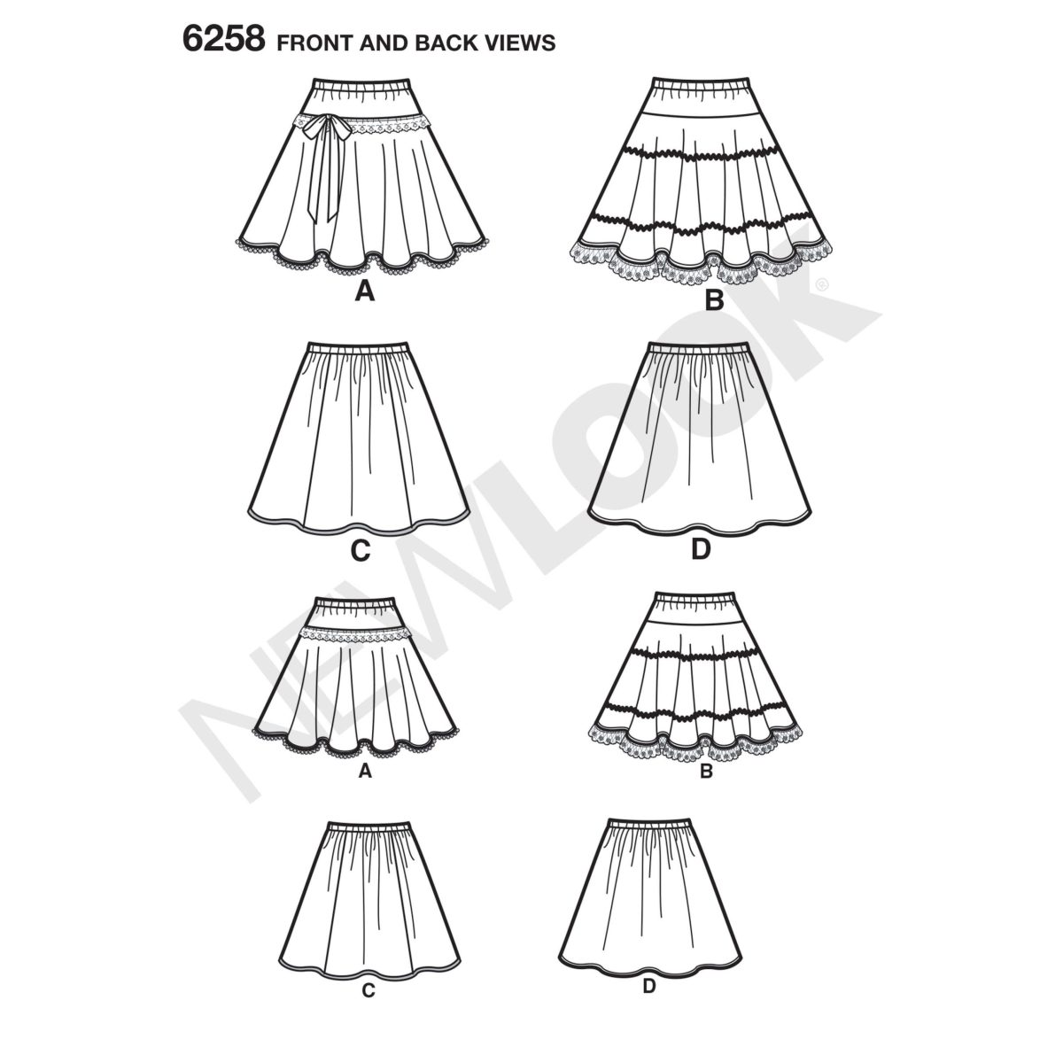New Look Sewing Pattern N6258 Child's and Girls' Circle Skirts