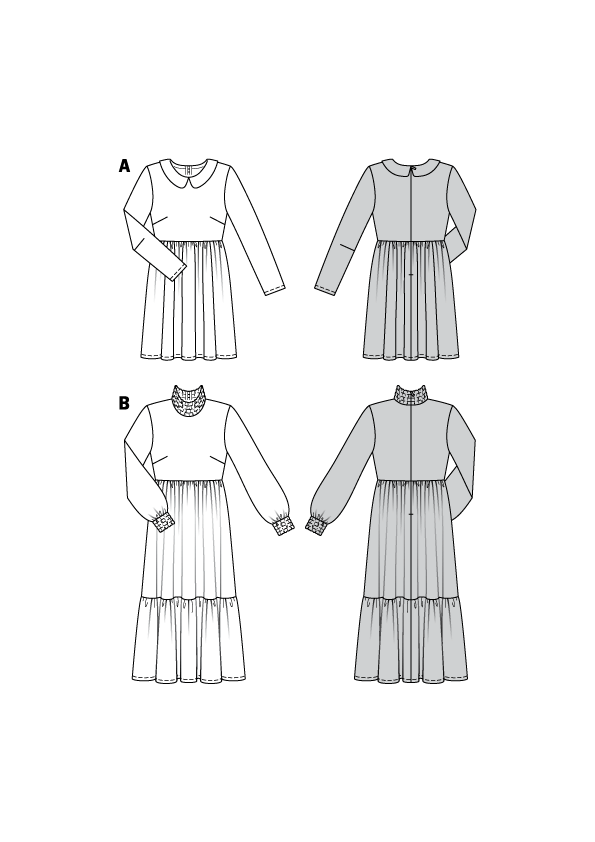 Burda Style Pattern 6265 Misses' Dresses Short or Midi Length with Tiered Skirt