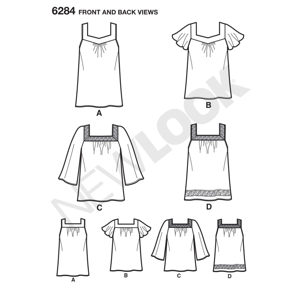 New Look Sewing Pattern N6284 Misses' Pullover Top in Two Lengths