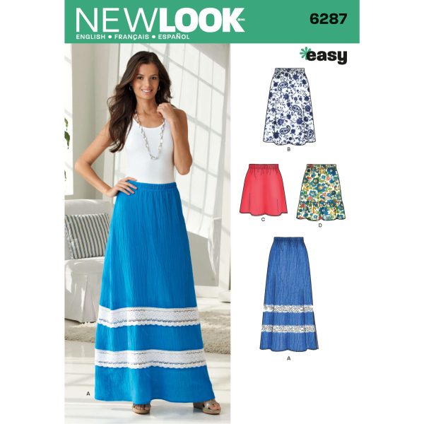 New Look Sewing Pattern N6287 Misses' Pull on Skirt in Four Lengths