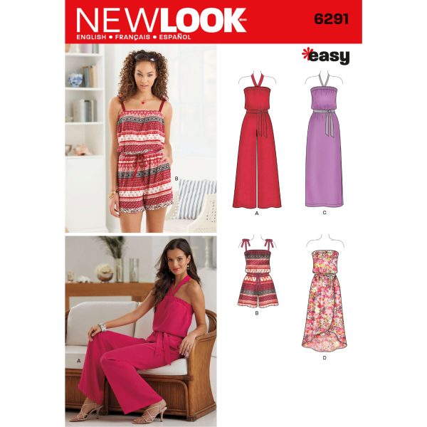 New Look Sewing Pattern N6291 Misses' Jumpsuit & Dress Each in Two Lengths