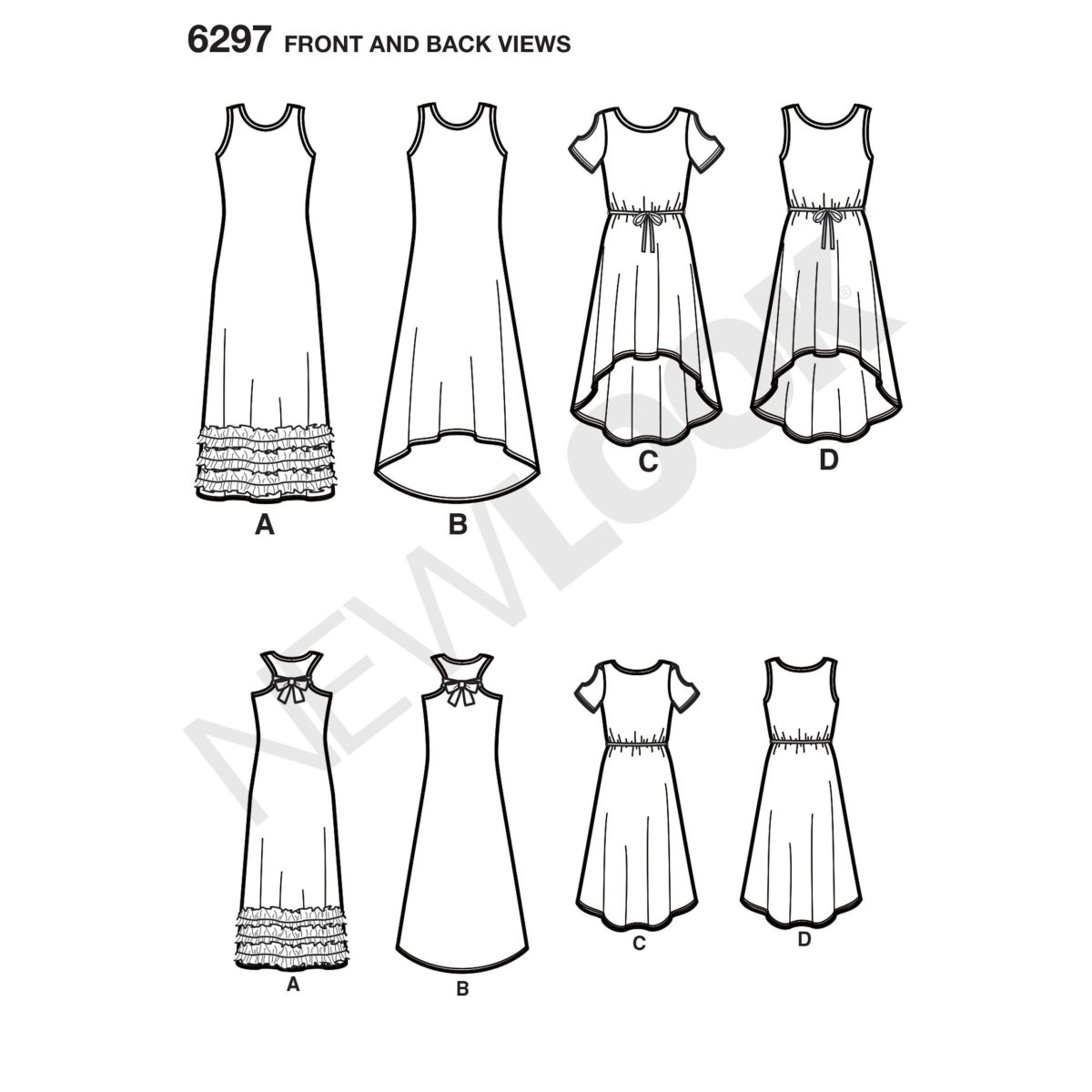 New Look Sewing Pattern N6297 Girls' Knit Dress